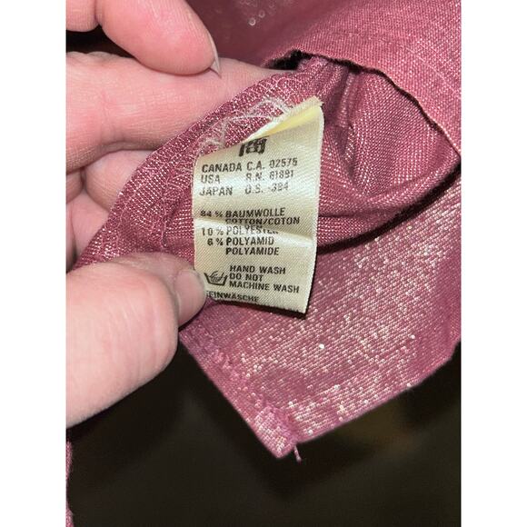 Vintage Laurel Pink Shimmer Tank Top Cotton Scoop Neck Size Small / 34 Retro - Picture 6 of 6